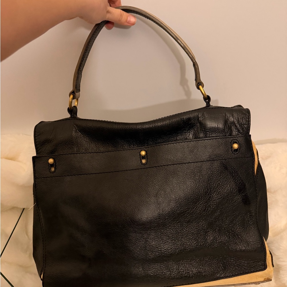 Yves Saint Laurent Black and Tan Satchel - Picture 6 of 15